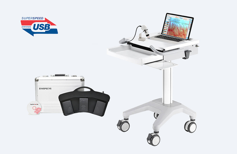 Inspectis extensive capillaroscopy system with medical cart
